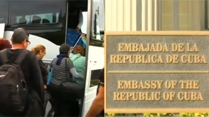 Cubanos de Miami salen hacia Washington para participar en la Marcha de los Prohibidos frente a la Embajada de Cuba en Estados Unidos