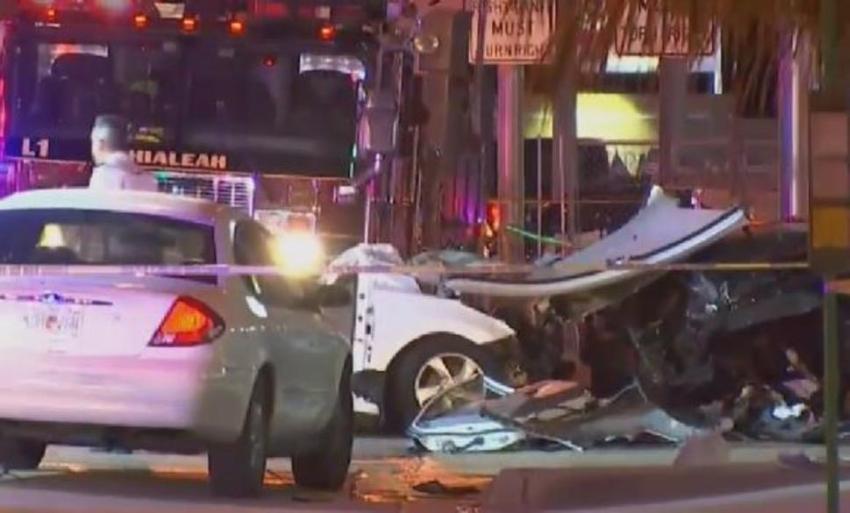 Aparatoso accidente deja un muerto y tres heridos en Hialeah