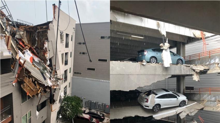 Grúa colapsa sobre edificio en Dallas, se reportan dos  hospitalizados