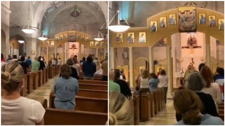 Cubanos en Miami asisten a misa en la iglesia San Judas Tadeo para orar por  el Movimiento San Isidro