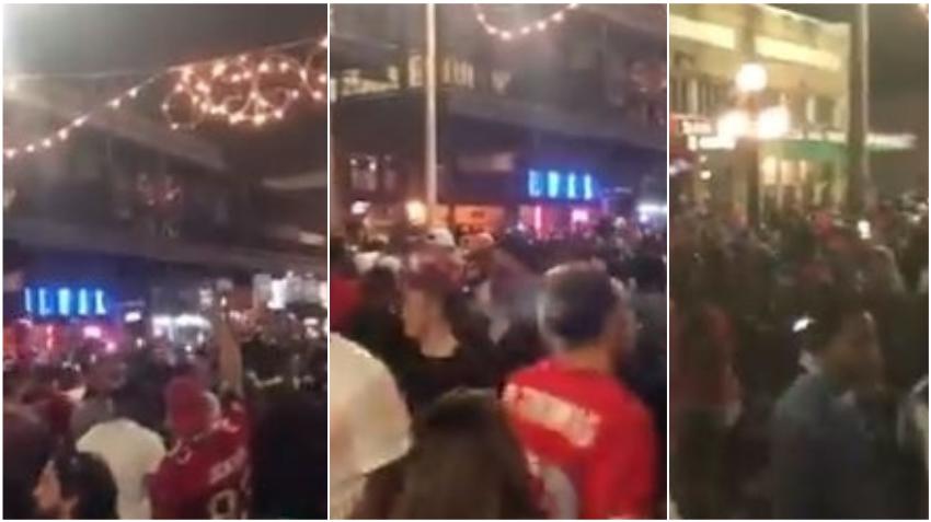 Residentes de Tampa en las calles de fiesta tras la victoria en el Super Bowl