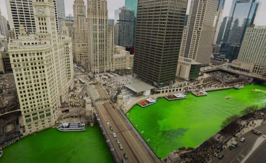 Pintan de verde el río de Chicago a pesar de que las celebraciones de St. Patrick fueron canceladas