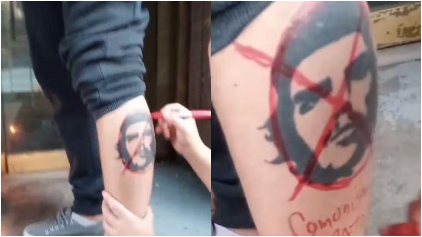 Cubano se tacha un tatuaje del Ché Guevara al ritmo de Patria y Vida