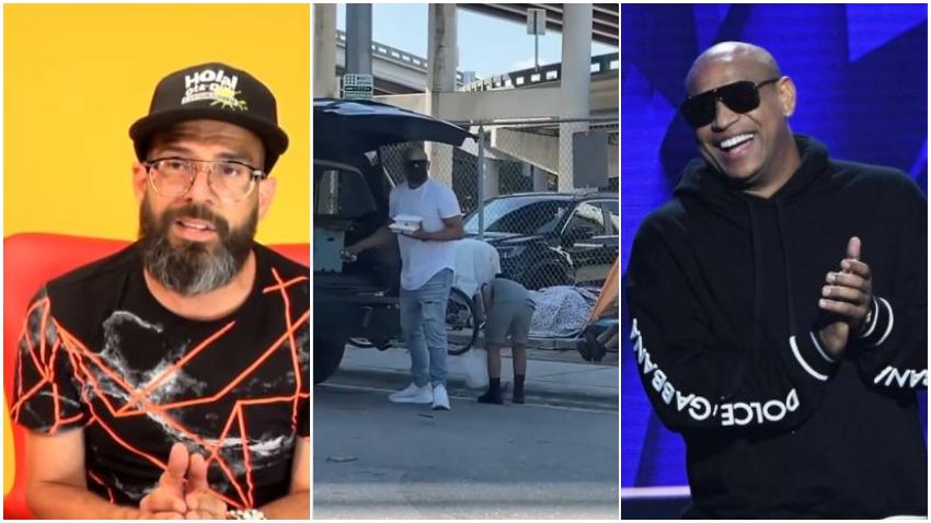 Presentador cubano Alex Otaola califica de montaje el video de Alexander de Gente de Zona repartiendo comida a las personas sin hogar en Miami