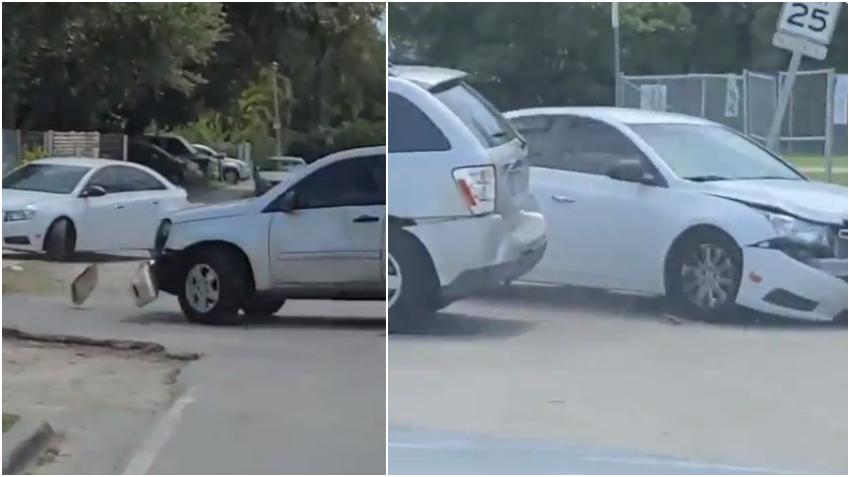 En cámara dos conductores en Miami se chocan entre sí tras incidente de ira en la carretera