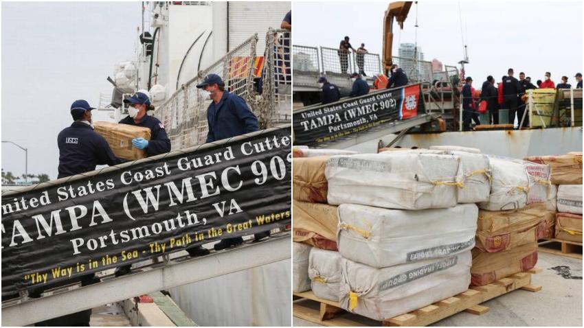 Guardacostas descargan 5,000 libras de cocaína en Miami incautados cerca de Colombia