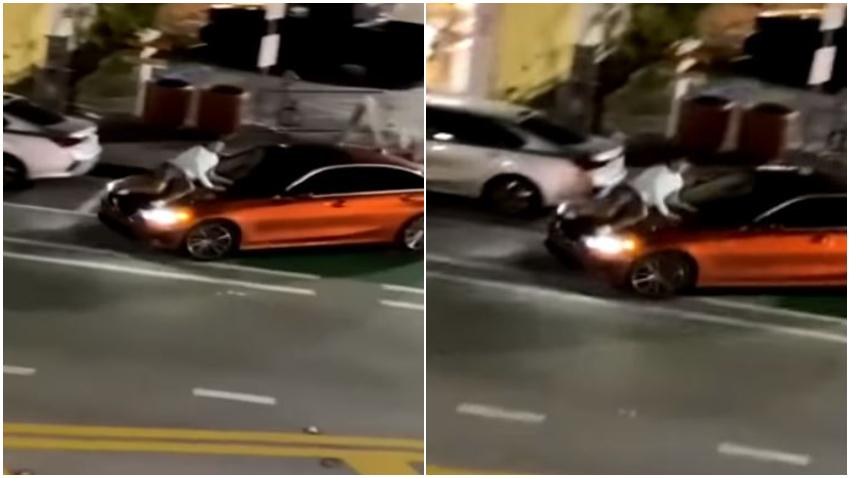 Propietario de un BMW en el Sur de la Florida salta encima del capó de su auto para evitar que se lo robaran