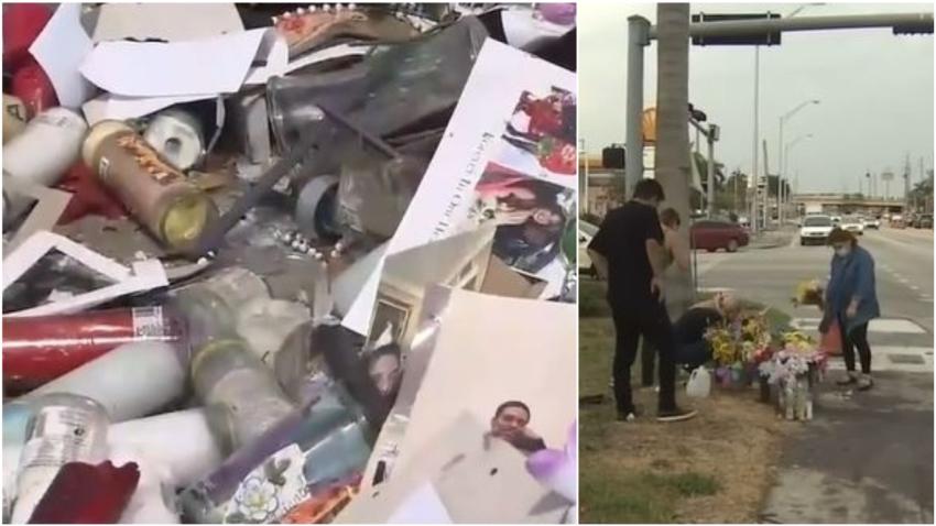 Vandalizan por segunda vez el monumento a las víctimas del fatal accidente en Flagler Street el día de año nuevo