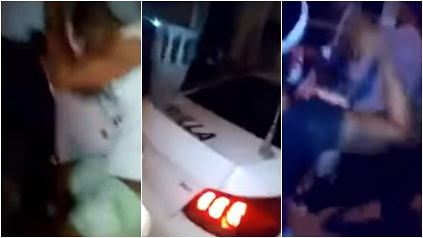 Cubanos cansados del abuso sacan a un joven de una patrulla de la policía en Cuba