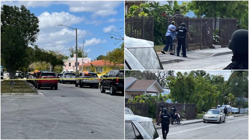 Policía de Miami cerca un área y evacua vecinos por un hombre atrincherado en una casa