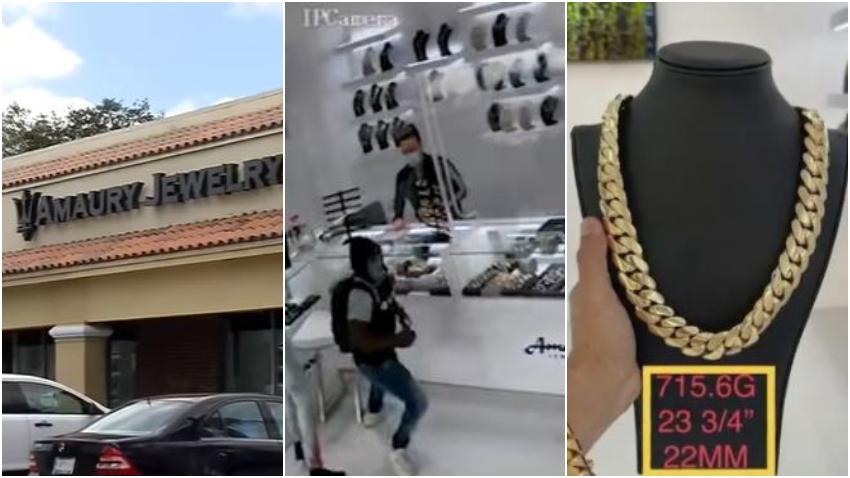 Roban cadena cubana de oro valorada en 20 mil dólares  de joyería en Miami