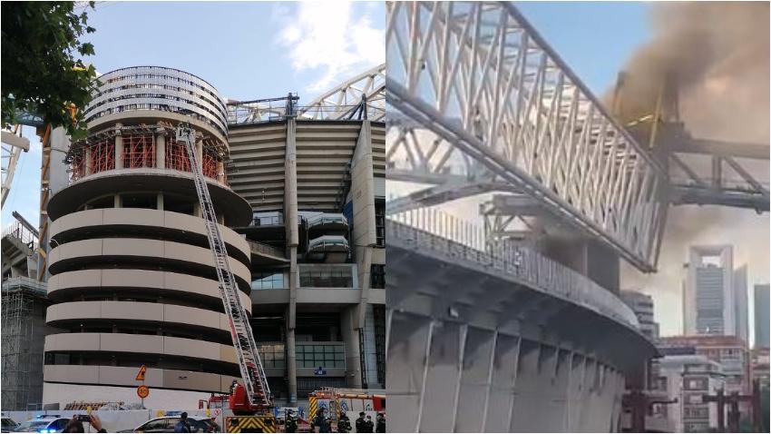 Reportan incendio en el estadio Santiago Bernabéu donde juega el Real Madrid