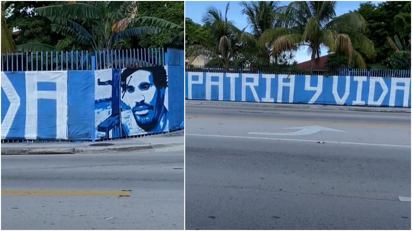 Pintan Mural en honor a Luis Manuel Otero Alcántara en una calle de Miami