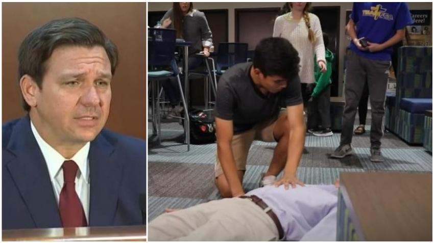 Gobernador de Florida firma ley que exige que los estudiantes de secundaria aprendan primeros auxilios