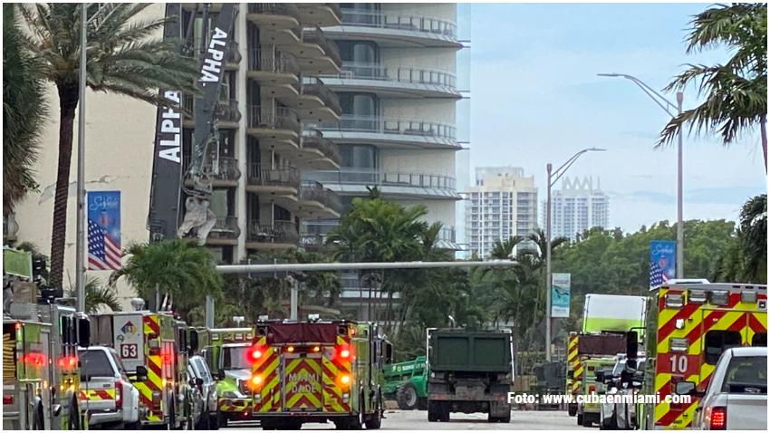 Preocupación por el posible colapso de la estructura en pie del edificio en Surfside