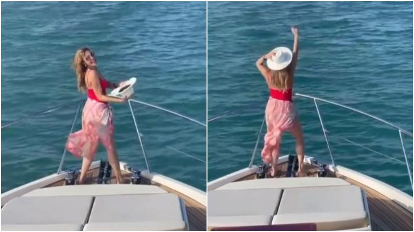 Presentadora cubana Lili Estefan celebra bailando la llegada del mes de junio