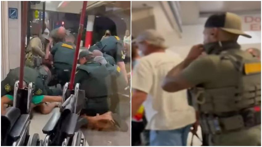 Cinco hombres arrestados después de disturbios por negarse a cumplir con mandato de máscara en aeropuerto de Fort Lauderdale