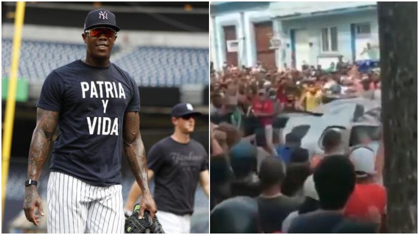 Pitcher cubano de los Yankees de Nueva York, Aroldis Chapman, envía mensaje a los cubanos