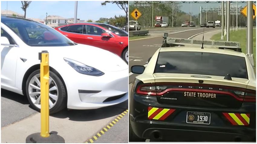 Auto Tesla en piloto automático impacta contra un auto de la policía en Florida