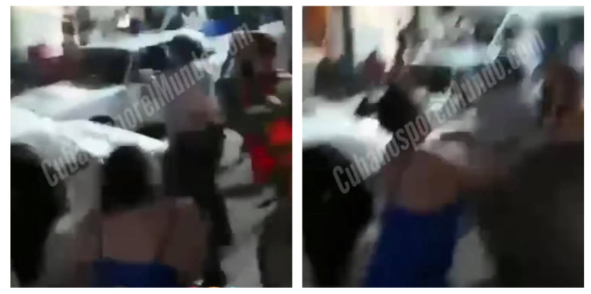 Cubana enfrenta con los puños a represor que la había arrestado violentamente minutos antes