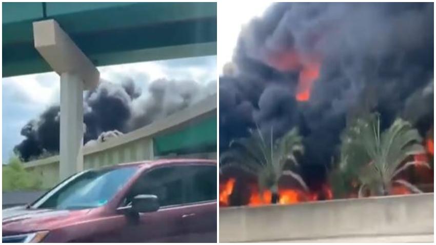 Un muerto después de que un camión cisterna de combustible se estrellara en la I 95, derramando combustible y provocando un gran incendio y demoras en el tráfico