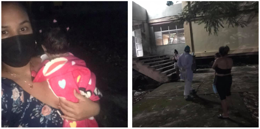 Desesperadas un grupo de madres cubanas pernoctando de madrugada sin poder ingresar a sus bebés positivos al Covid-19