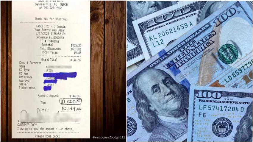 Empleados de un restaurante en Florida son sorprendidos con una generosa propina de $10,000 dólares