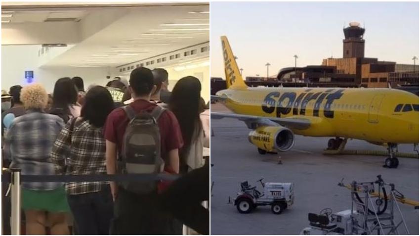 Problemas con los vuelos de Spirit Airlines por quinto día consecutivo deja varados a pasajeros en el Aeropuerto de Ft. Lauderdale