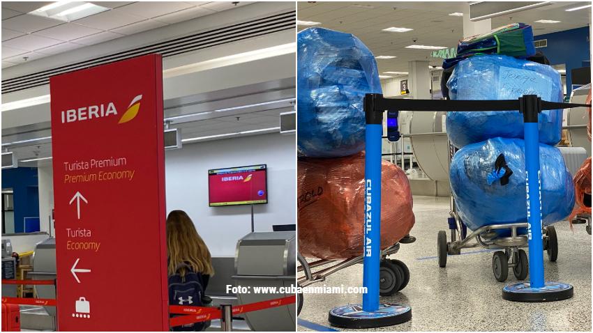 Cubanos en Miami hacen largo viaje hasta Madrid para de ahí viajar a Cuba cargados de paquetes