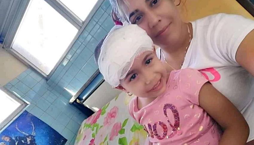 Piden ayuda para salvar a una niña de 5 años en Cuba que sufre un tumor cerebral