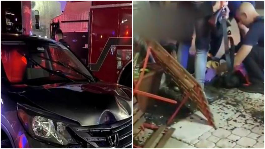 SUV en el Sur de la Florida se sube en la acera atropellando a personas en un restaurante; una mujer perdió las piernas