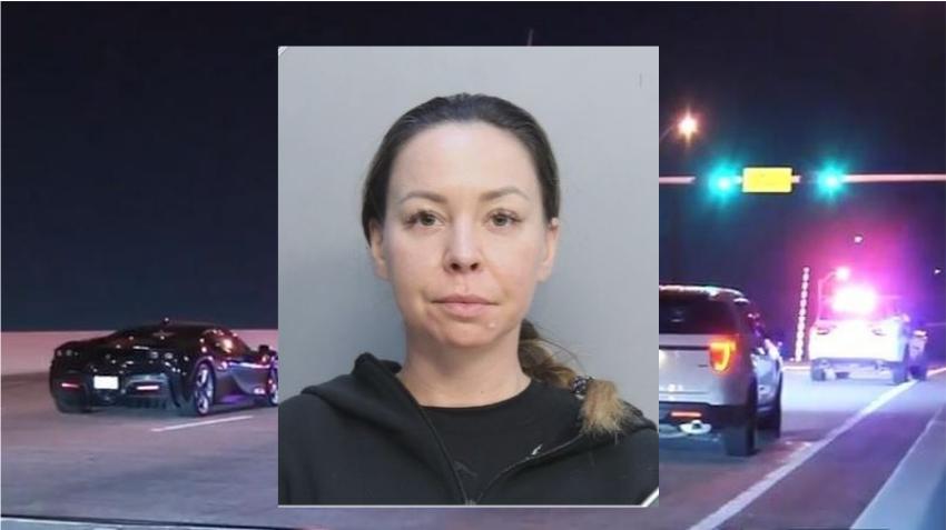Arrestan a conductora de un Maserati borracha que chocó y lanzó a un hombre de un puente en Miami