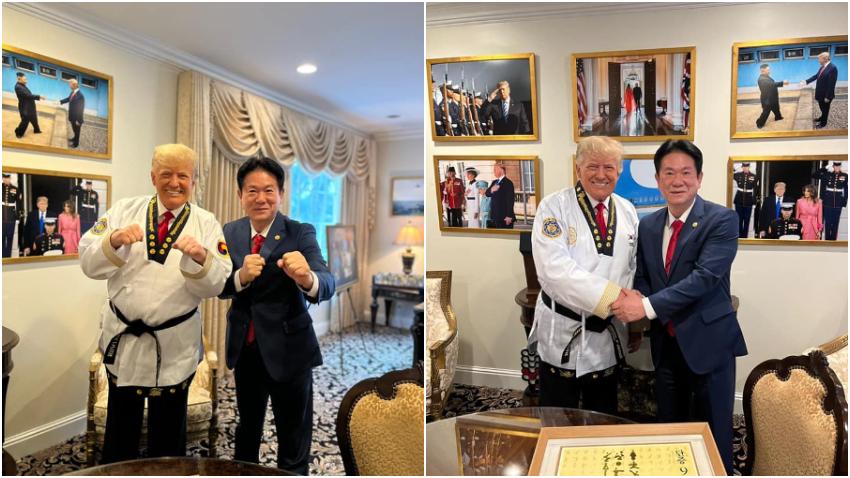 Ex presidente Donald Trump recibe el cinturón negro de Taekwondo de manera honoraria