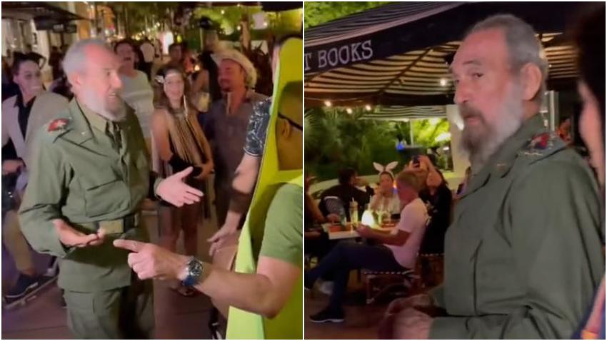 Hombre disfrazado de Fidel Castro se pasea por Lincoln Road en Miami Beach