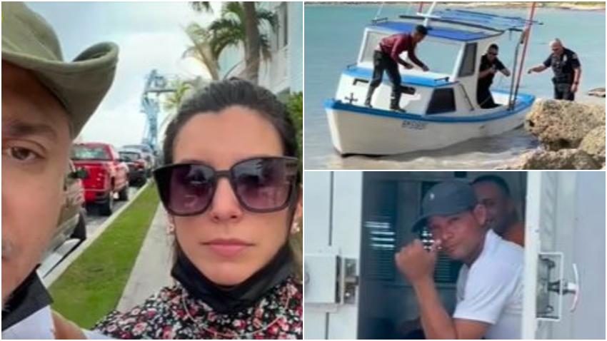 Actriz cubana presente en el momento en que llega un grupo de balseros cubanos a los Cayos de la Florida en el día de Navidad