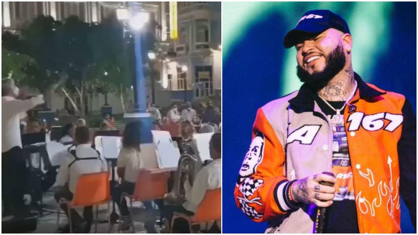 Farruko encantado con la versión de su tema musical "Pepas" por la banda de conciertos de Santiago de Cuba
