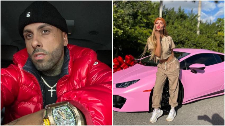 Nicky Jam sorprende a su novia Génesis Aleska con lujoso Lamborghini rosa por Navidad