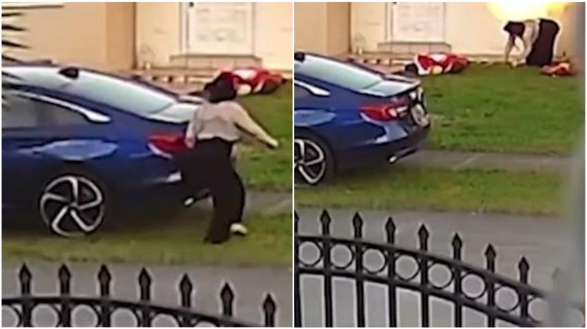 En cámara queda grabado como roban la decoración navideña de una familia cubana en Miami