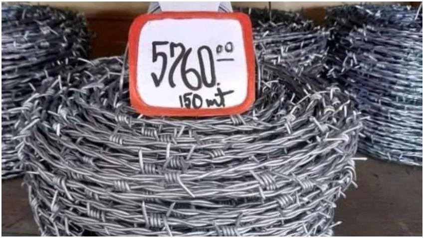 5760 pesos un rollo de alambre de púas en un establecimiento estatal cubano, denuncia una campesina