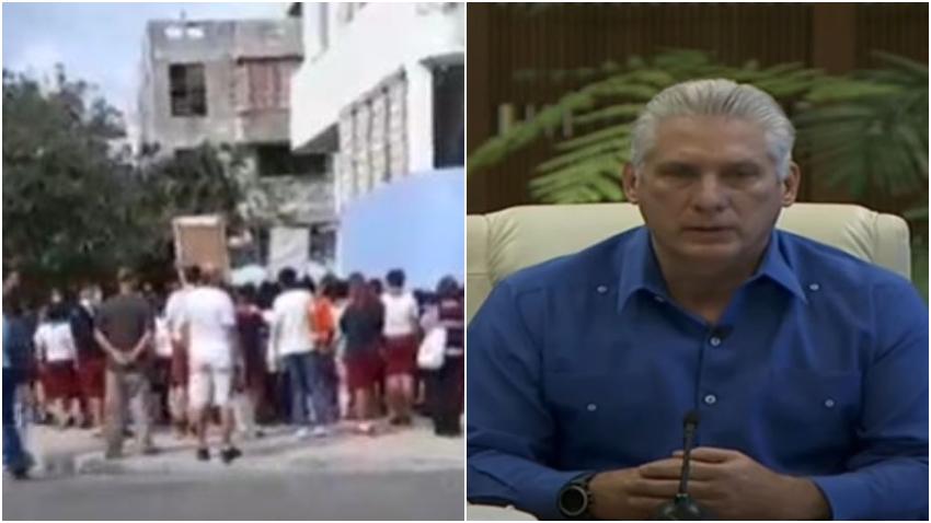 El régimen cubano utiliza a los niños de enseñanza primaria para repudiar cartel Díaz-Canel