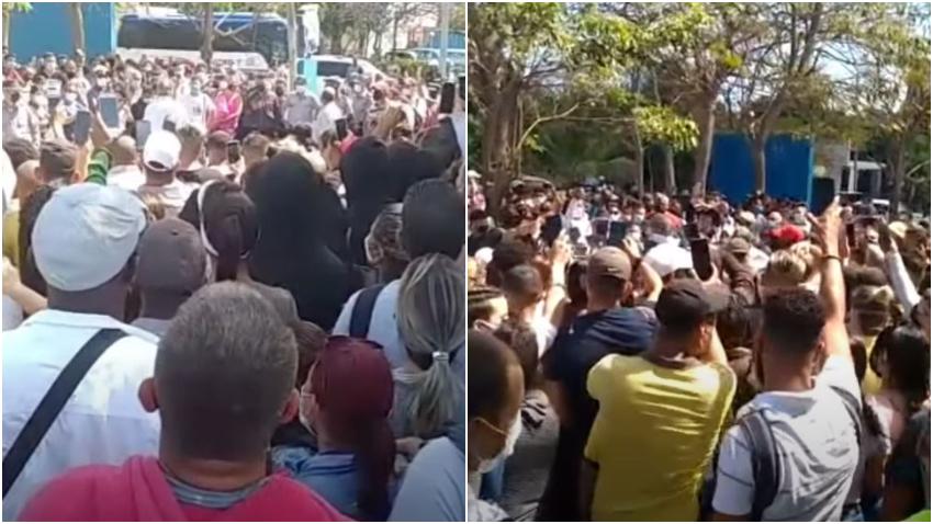 Cubanos protestan frente a la embajada de Costa Rica en Cuba porque quieren visa
