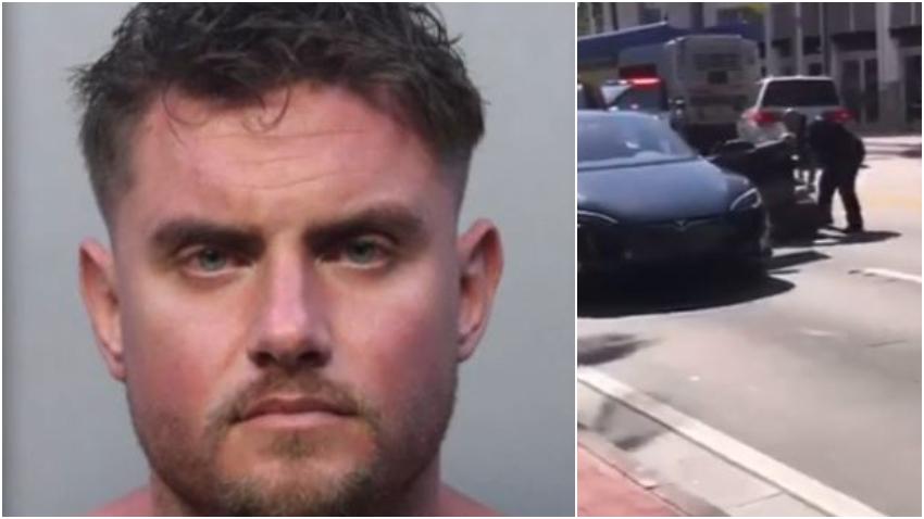 Hombre que conducía un Tesla robado es detenido con una pistola eléctrica en Miami Beach