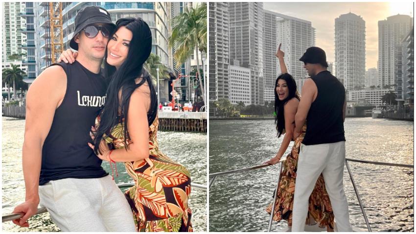 Actriz cubana Heydy González disfruta junto a su pareja de las vistas de Miami en yate