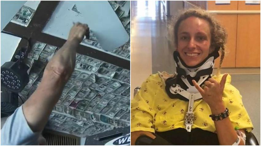 Bar de Florida retira dólares del techo para ayudar a una de sus bartenders a pagar facturas médicas tras accidente