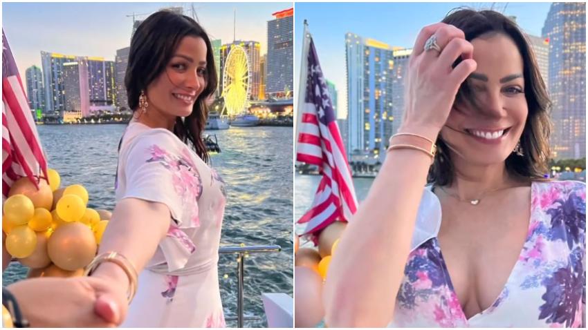 Dayanara Torres disfruta en un yate en Miami la celebración del primer aniversario con su novio desconocido