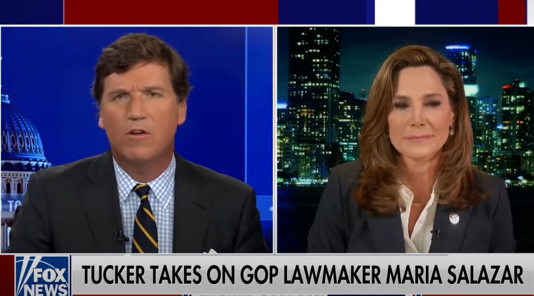 Presentador de Fox News Tucker Carlson a María Elvira Salazar: "Espero que estes hablando por todos los americanos y no solo por los cubanoamericanos"