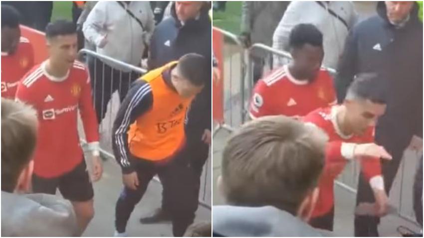 Sale a la luz un video del momento en que Cristiano Ronaldo da un manotazo para tumbar el teléfono a un adolescente autista que supuestamente lo filmaba