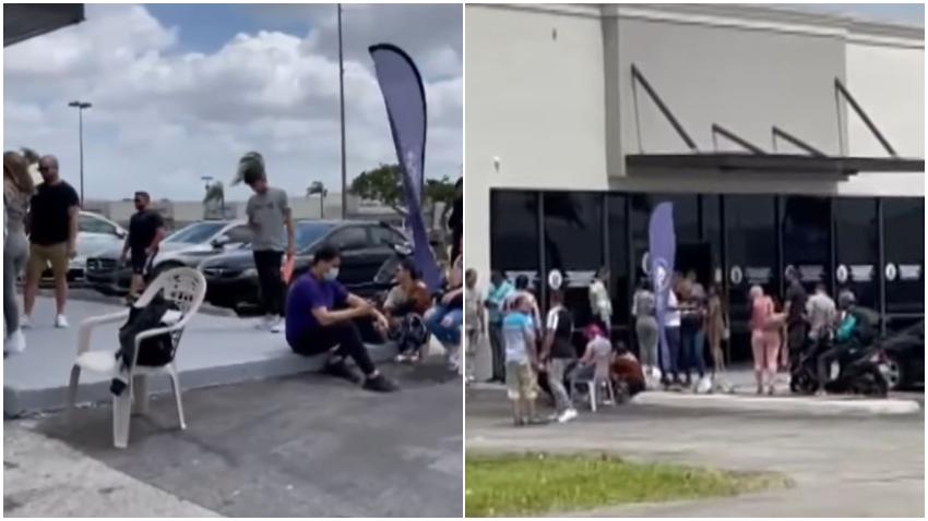 Cubanos recién llegados a Miami hacen largas colas para pedir ayuda en oficina de Children and Family