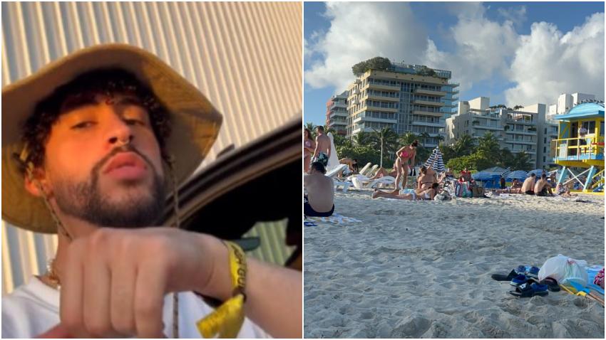 Captan en Miami a Bad Bunny disfrutando de la ciudad del sol y sus playas