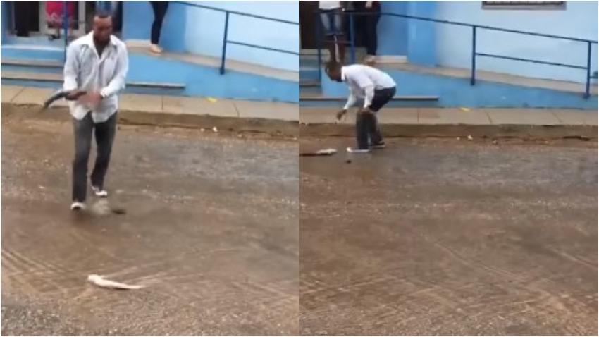 Video de cubanos pescando clarias en las calles se vuelve viral